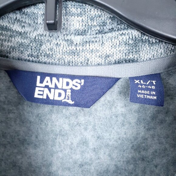 Lands End Mens Fleece Lined Vest XLT Full Zip Gray Outdoor Camping Hiking 251 - Picture 3 of 5